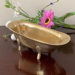 📌 VintageBrass Bathtub Soap/ Trinket / Jewelry/Tea Light / Catchall Dish